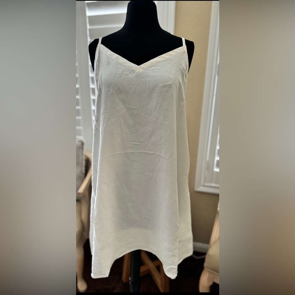 NWT Athleta XL white Calm Cool Slip Dress